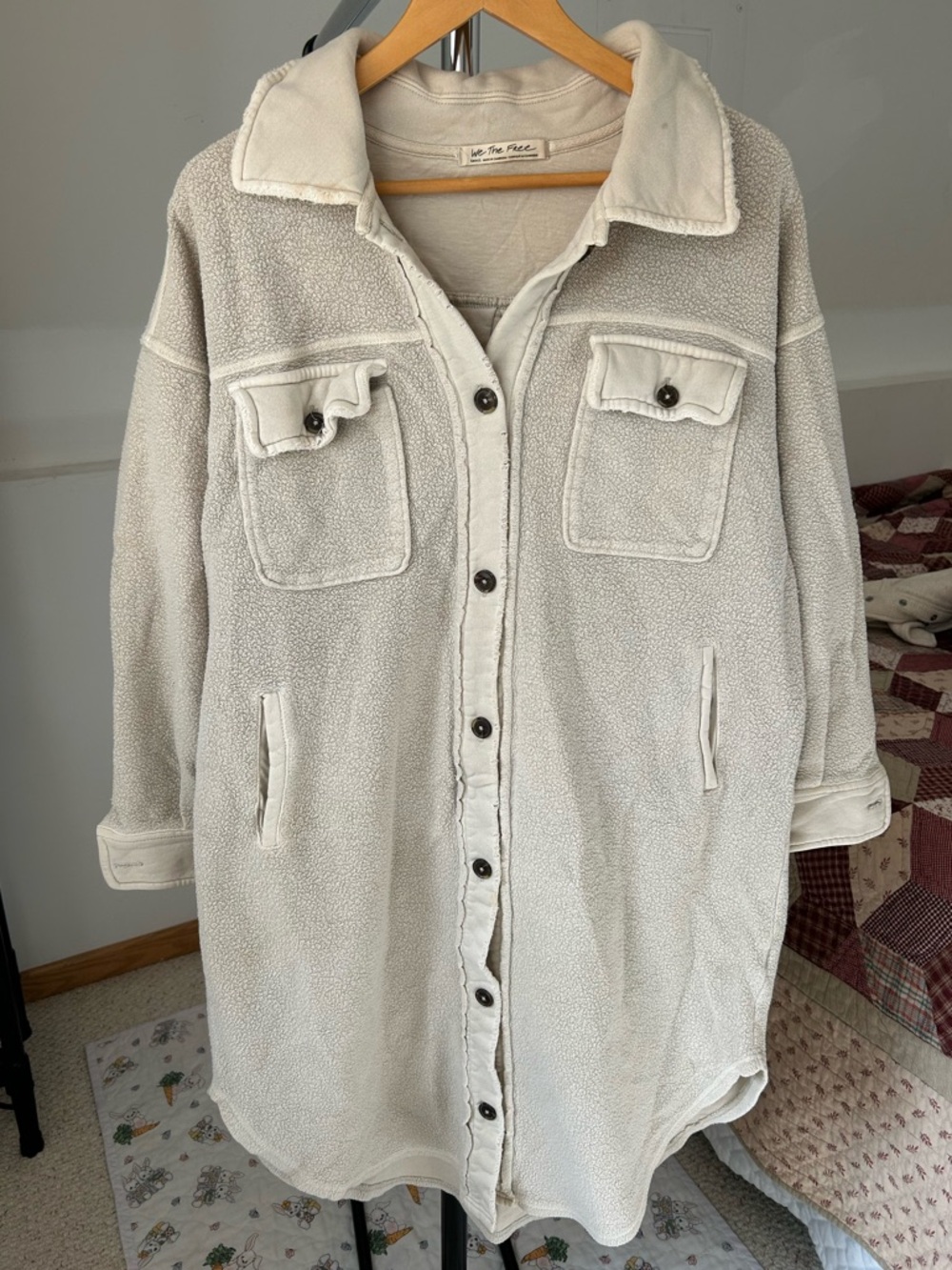 Free People Long Oversized Ruby Jacket Shacket Small